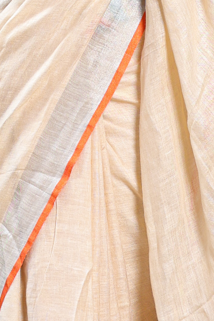 Linen Saree with Artistic Patchwork | Elegant Summer Wear