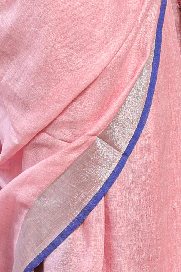 Linen Saree with Artistic Patchwork | Elegant Summer Wear