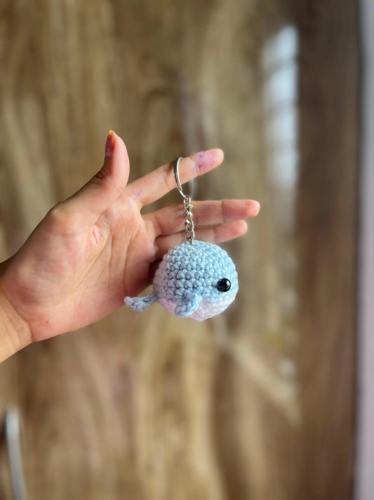 Whale Crochet Keychain