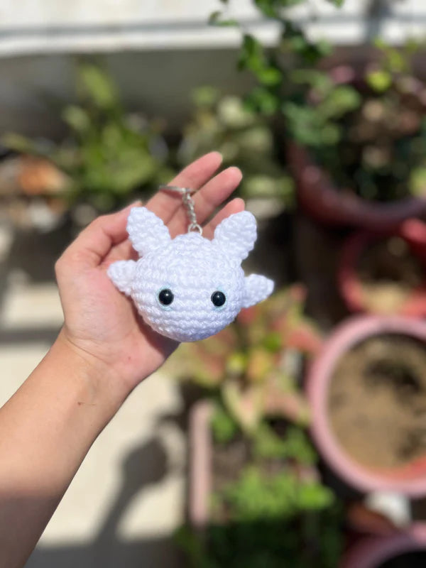 Light Fury Crochet Keychain
