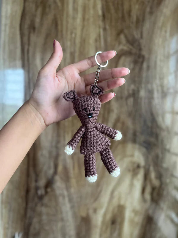 Teddy Bear Crochet Keychain
