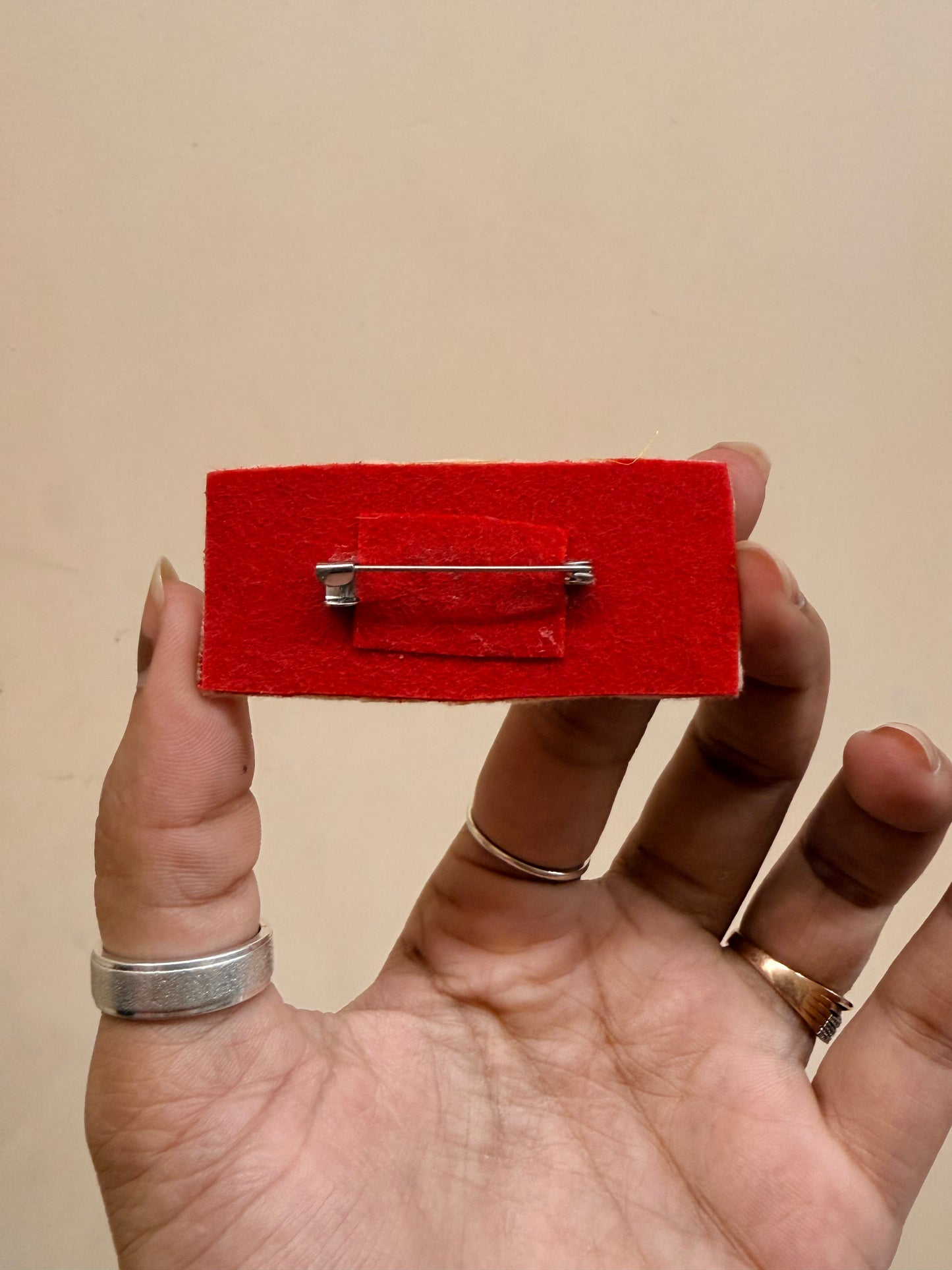 Marvel Logo Embroidered Brooch back