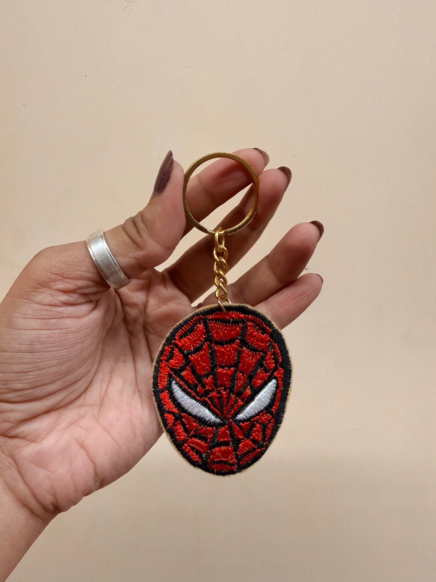 Spider-Man Face Embroidered Key Ring