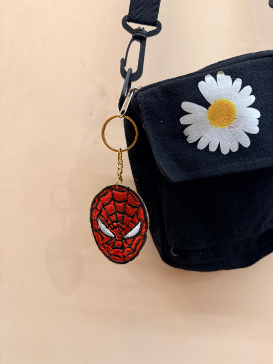 Spider-Man Face Embroidered Key Ring