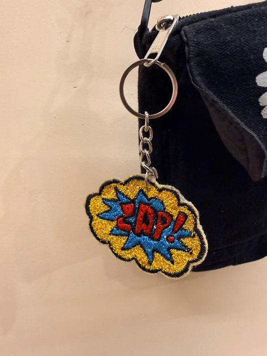 Zap Comic Embroidered Key Ring