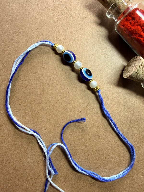 Blue Thread Evil-Eye Rakhi image 3