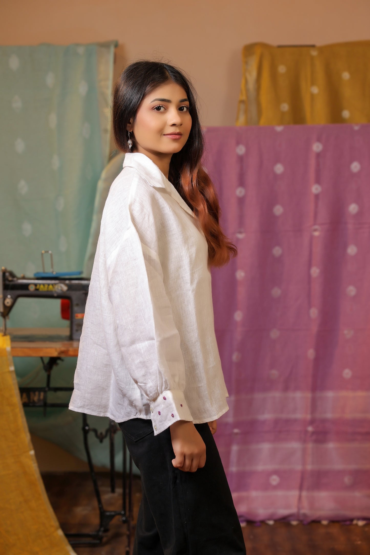 Linen Button Top