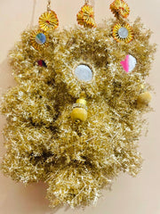 Royal Golden Mirror Paranda with Festive Tassel Work