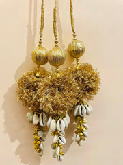 Golden Cowrie Luxe Paranda with Ghungroo Detailing