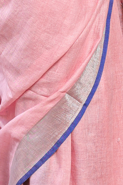 Linen Saree with Artistic Patchwork | Elegant Summer Wear
