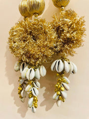 Golden Cowrie Luxe Paranda with Ghungroo Detailing