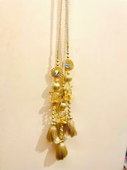 Royal Gold Mirror Work Paranda | Handmade Bridal Punjabi Hair Tassel