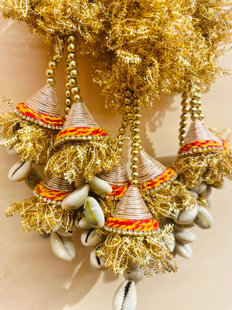 Golden Ghungroo Cowrie Festive Paranda