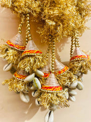Golden Ghungroo Cowrie Festive Paranda