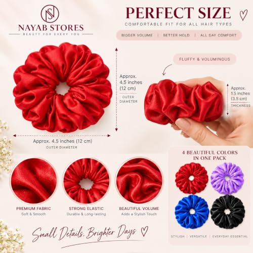 Satin Scrunchies 4 Pack