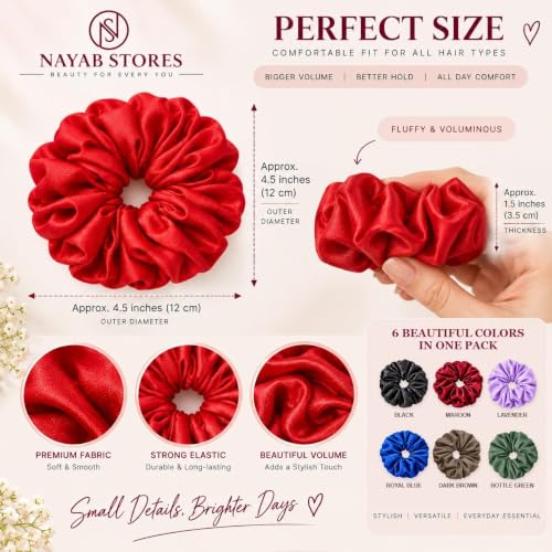 Satin Scrunchies 6 Pack