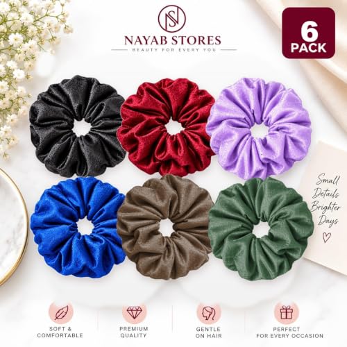Satin Scrunchies 6 Pack