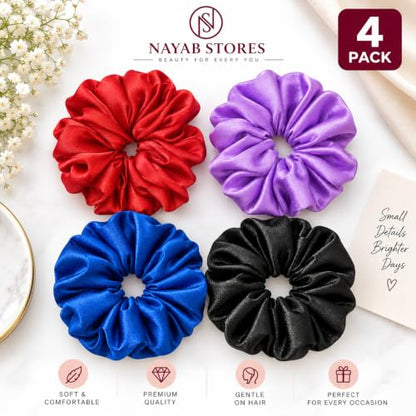 Satin Scrunchies 4 Pack