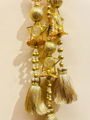 Royal Gold Mirror Work Paranda | Handmade Bridal Punjabi Hair Tassel