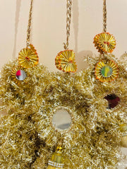 Royal Golden Mirror Paranda with Festive Tassel Work