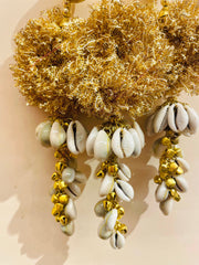 Golden Cowrie Luxe Paranda with Ghungroo Detailing