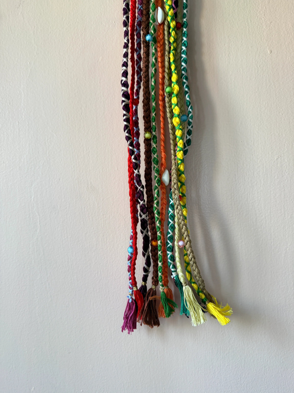 Purple & Brown Braided Hair Band with Cowrie Shell