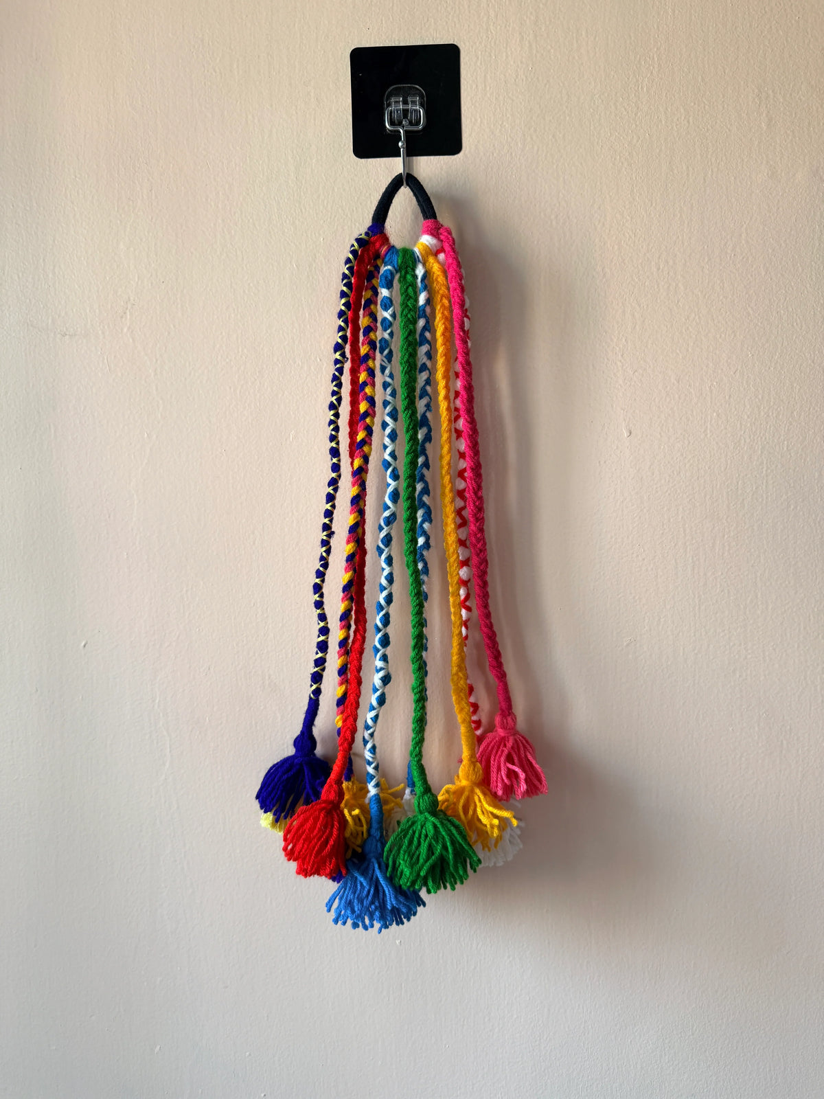 Rainbow Multicolor Braided Hair Band with Tassels