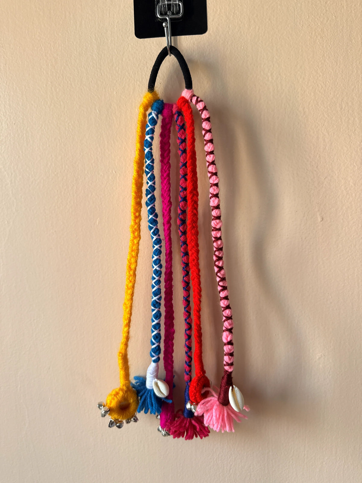 Bell-Charm Braided Hair Band with Cowrie Shells