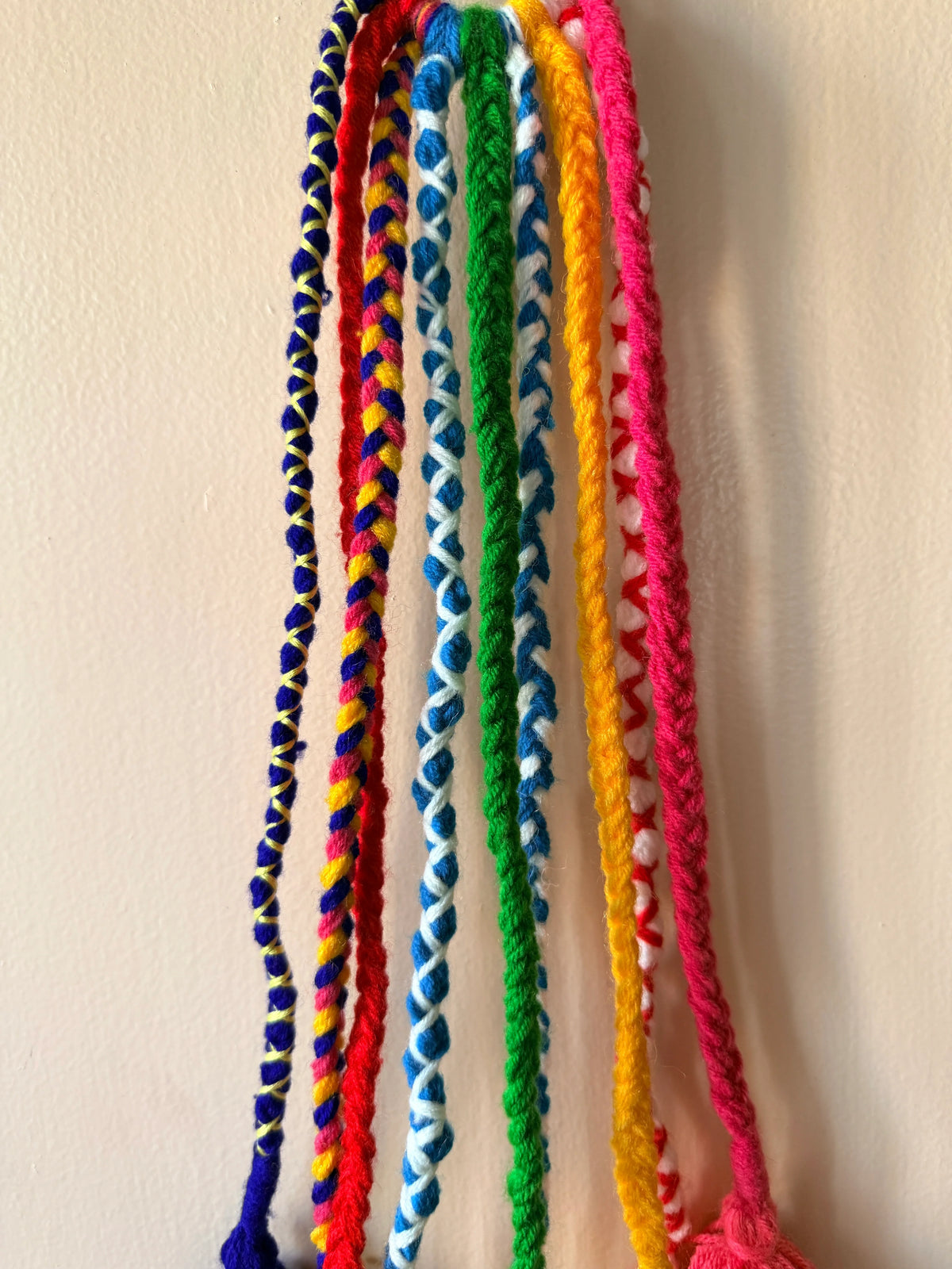 Rainbow Multicolor Braided Hair Band with Tassels