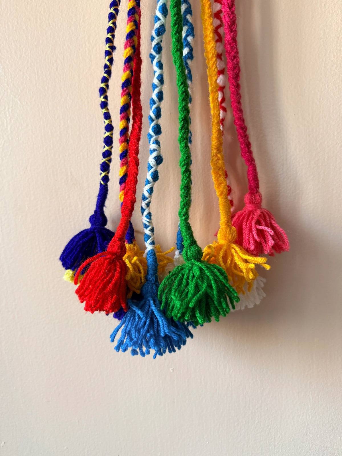 Rainbow Multicolor Braided Hair Band with Tassels