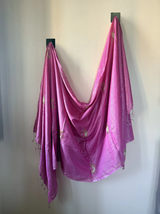 Pink Moon Zardozi Dupatta - Hand Beaded Wedding & Festive Dupatta