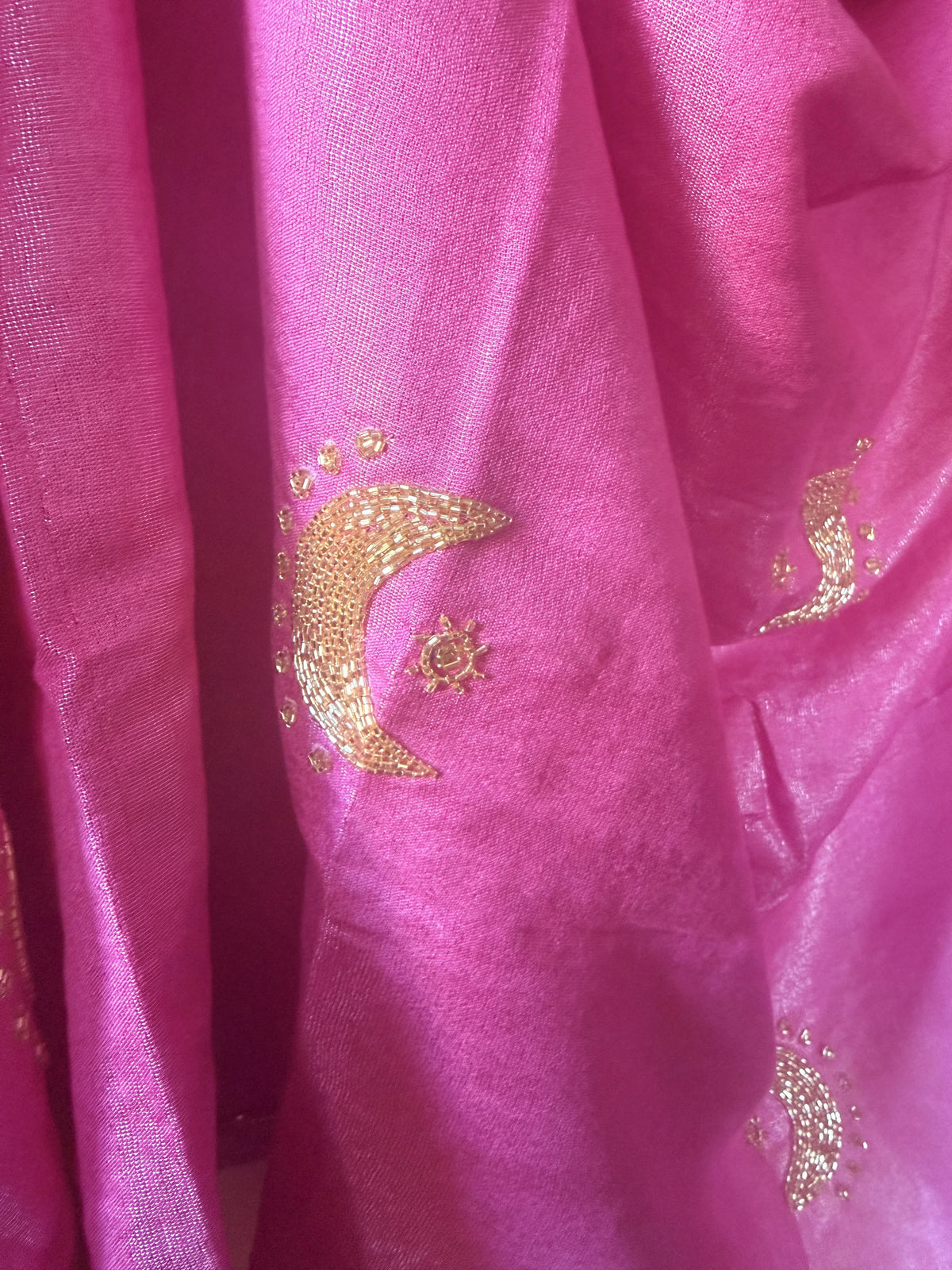 Pink Moon Zardozi Dupatta - Hand Beaded Wedding & Festive Dupatta