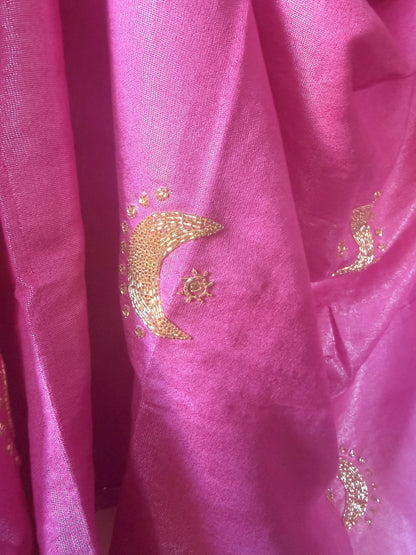 Pink Moon Zardozi Dupatta - Hand Beaded Wedding & Festive Dupatta