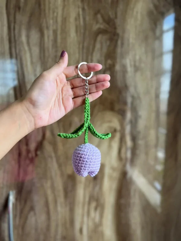 Tulip Crochet Keychain