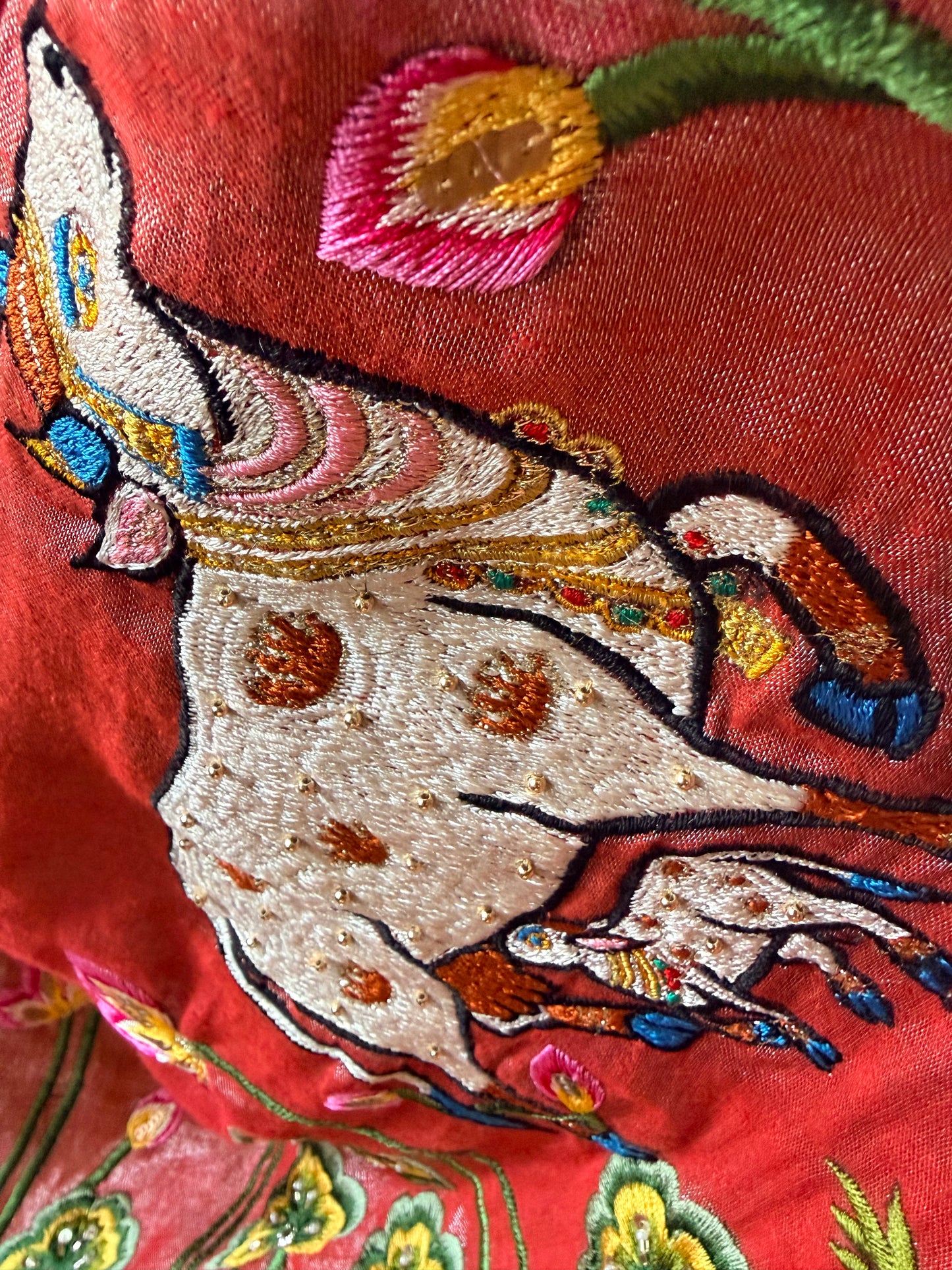 Krishna Yashoda Zardozi Tissue Linen Saree – Vatsalya