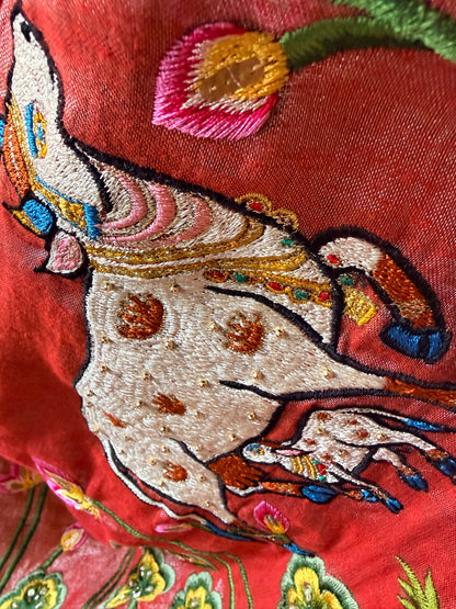 Krishna Yashoda Zardozi Tissue Linen Saree – Vatsalya
