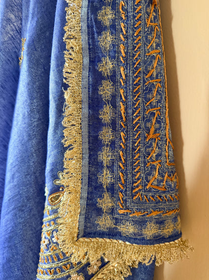 Royal Blue Karva Chauth Zardozi Saree – Chandni