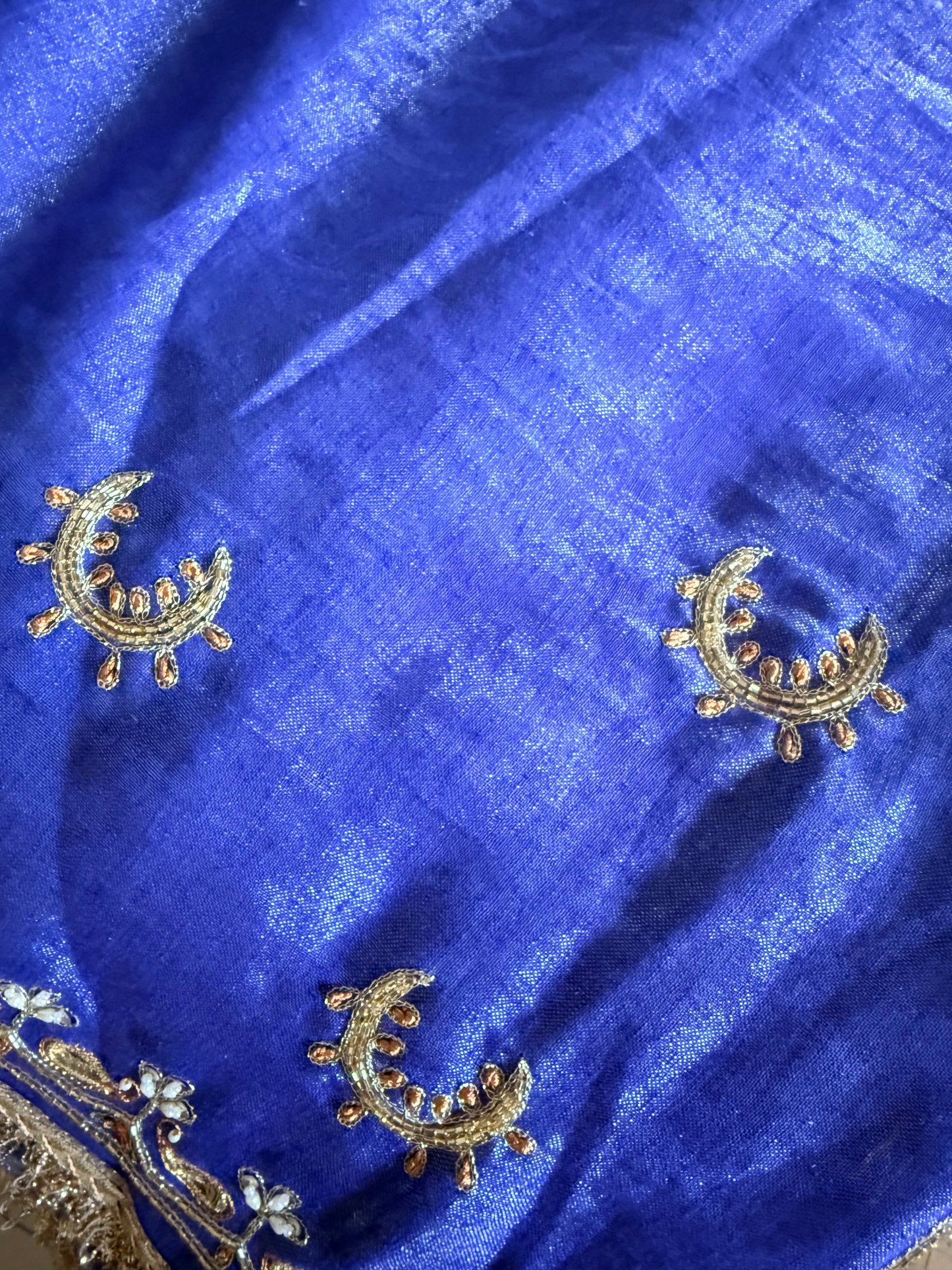 Royal Blue Karva Chauth Zardozi Saree – Chandni
