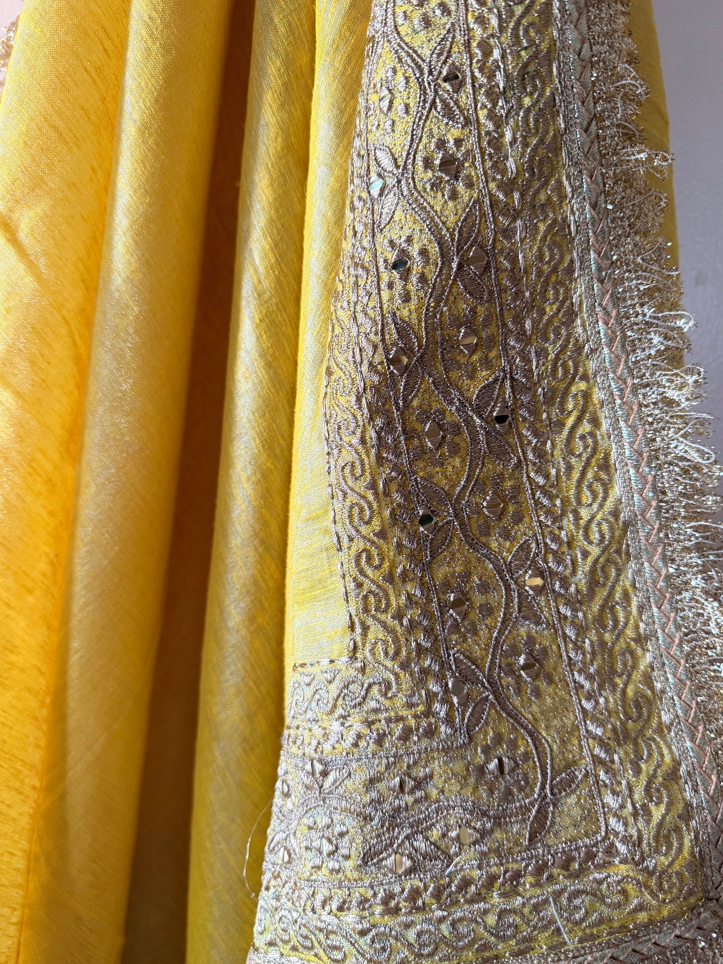 Heavy Zardozi Border Pure Tissue Linen Saree – Zarbaft