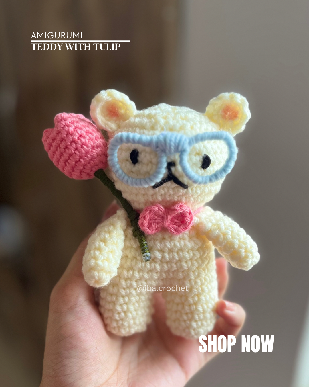 Teddy With Tulip Crochet