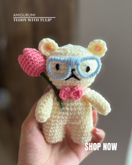 Teddy With Tulip Crochet