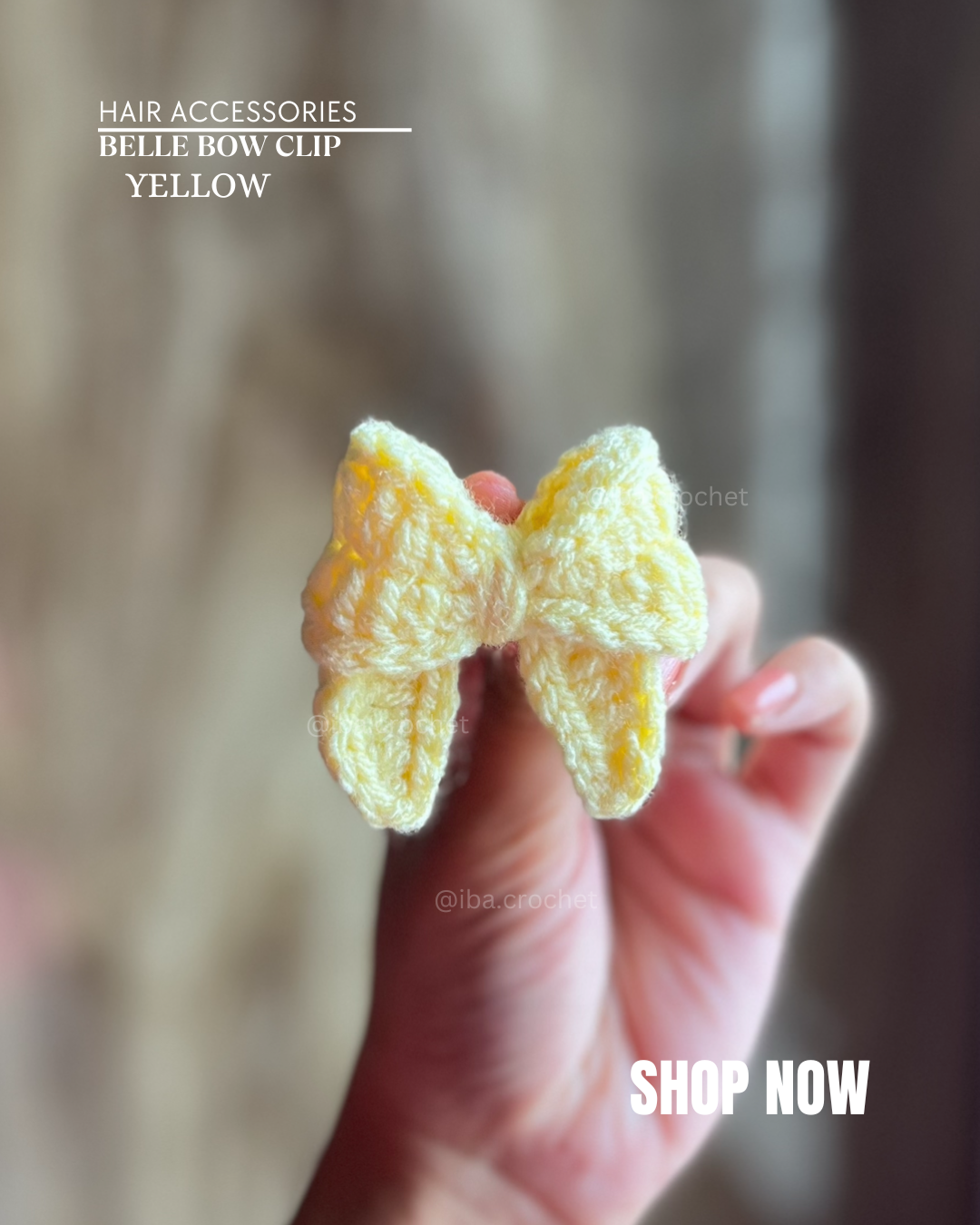 Belle Crochet Bow Hair Clip