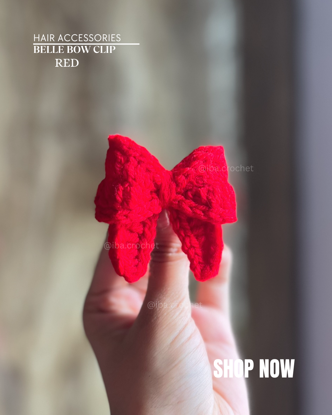 Belle Crochet Bow Hair Clip
