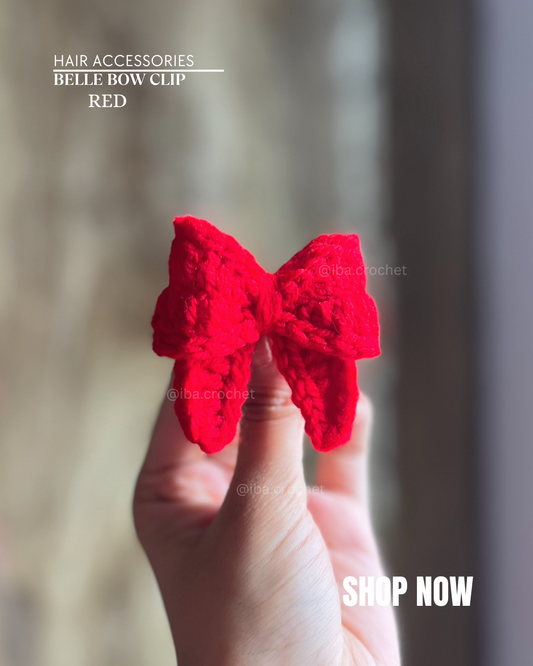 Belle Crochet Bow Hair Clip