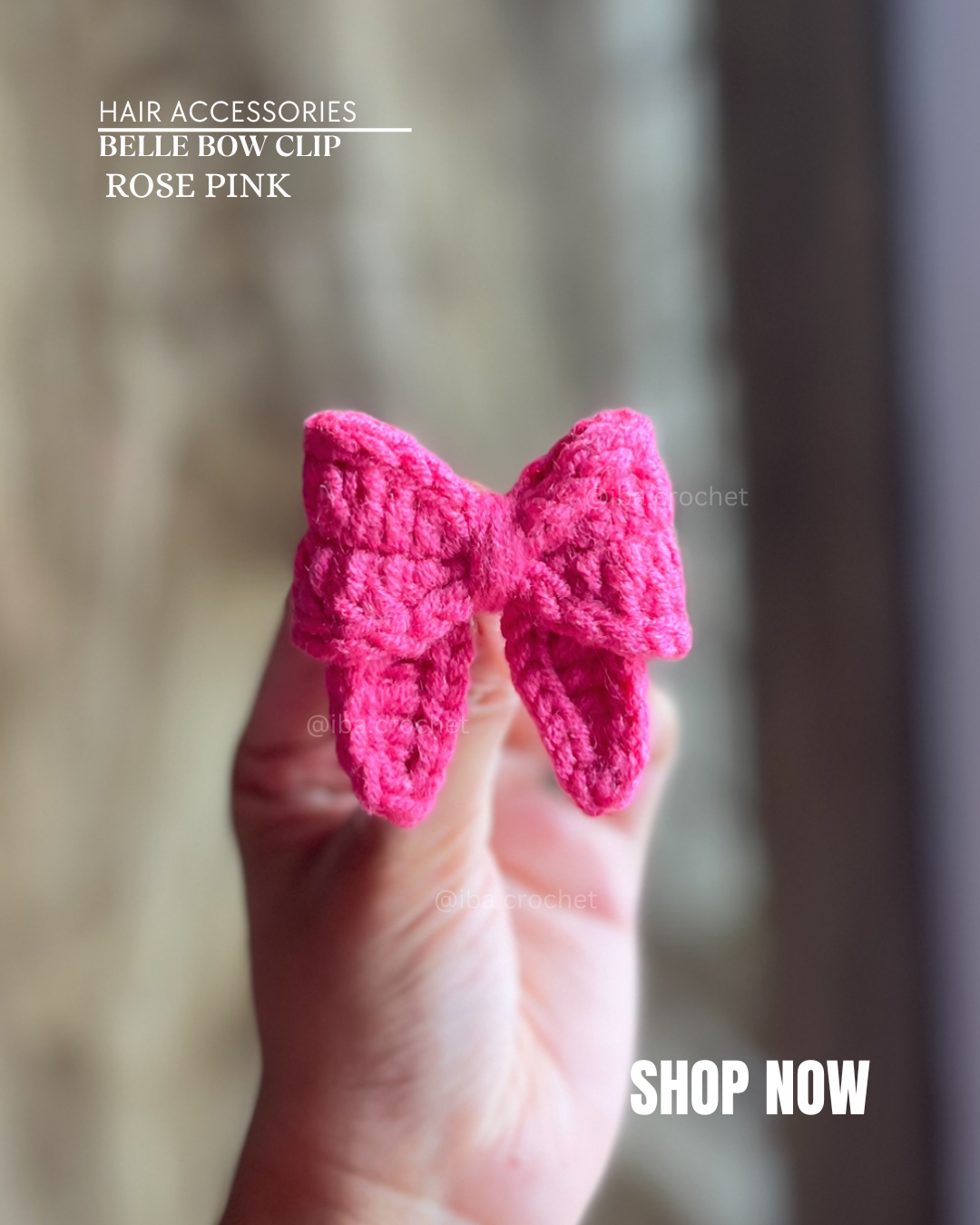 Belle Crochet Bow Hair Clip