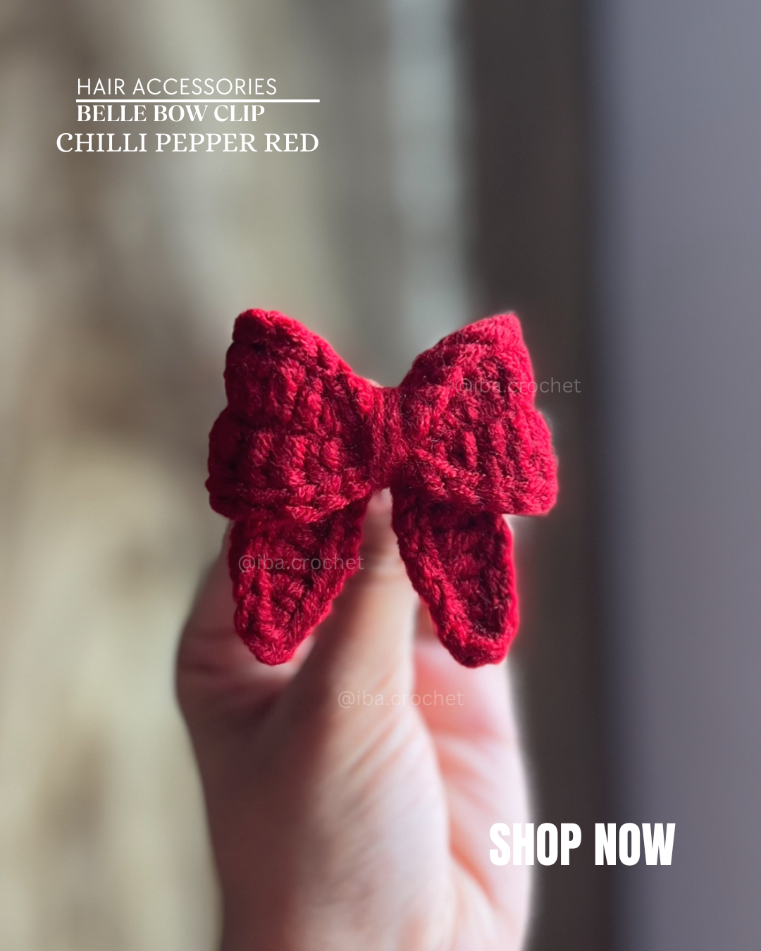Belle Bow Clip Crochet