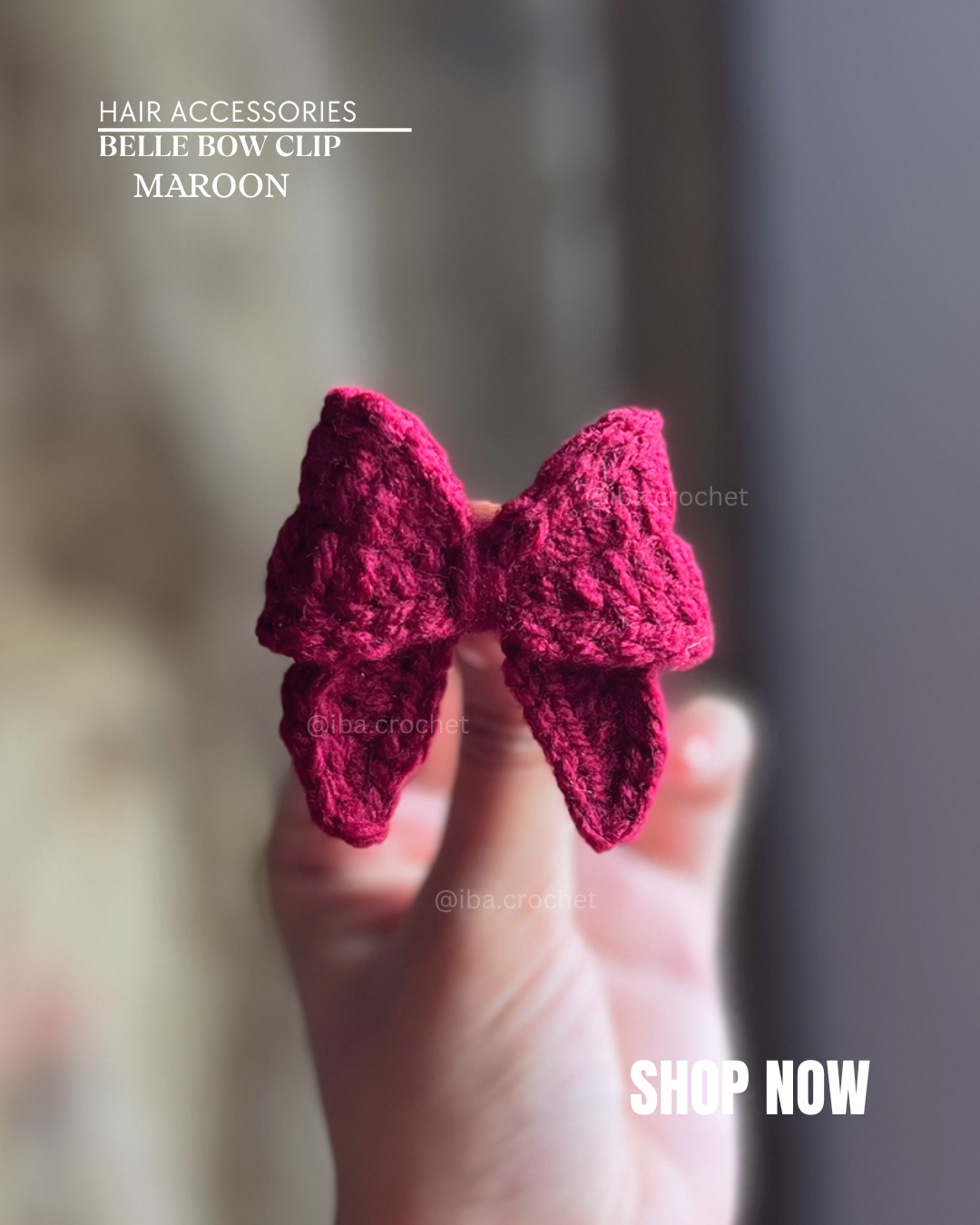 Belle Crochet Bow Hair Clip