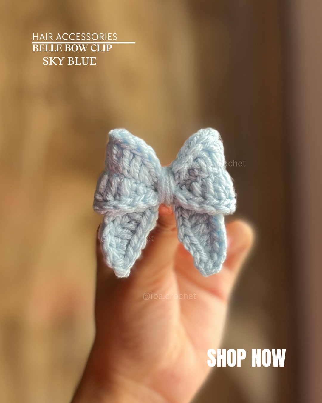 Belle Crochet Bow Hair Clip