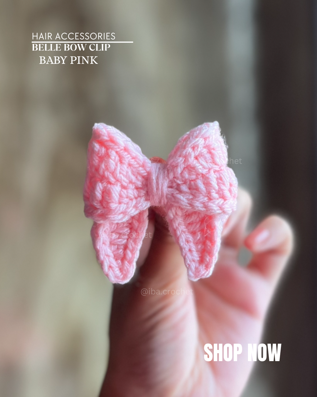 Belle Crochet Bow Hair Clip