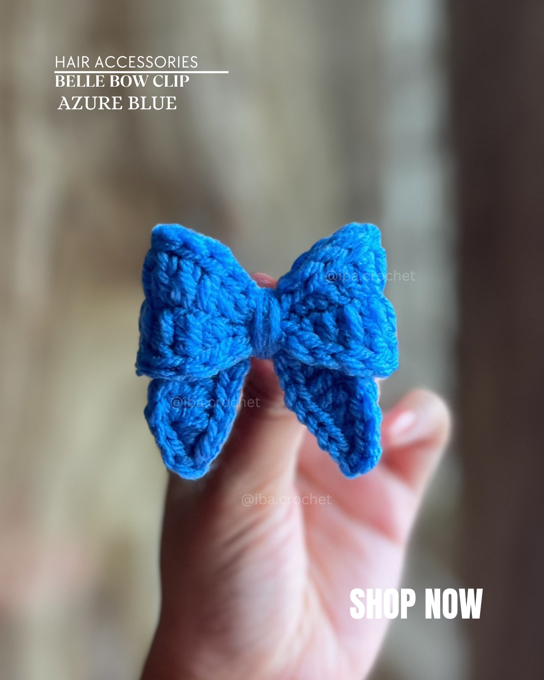 Belle Crochet Bow Hair Clip